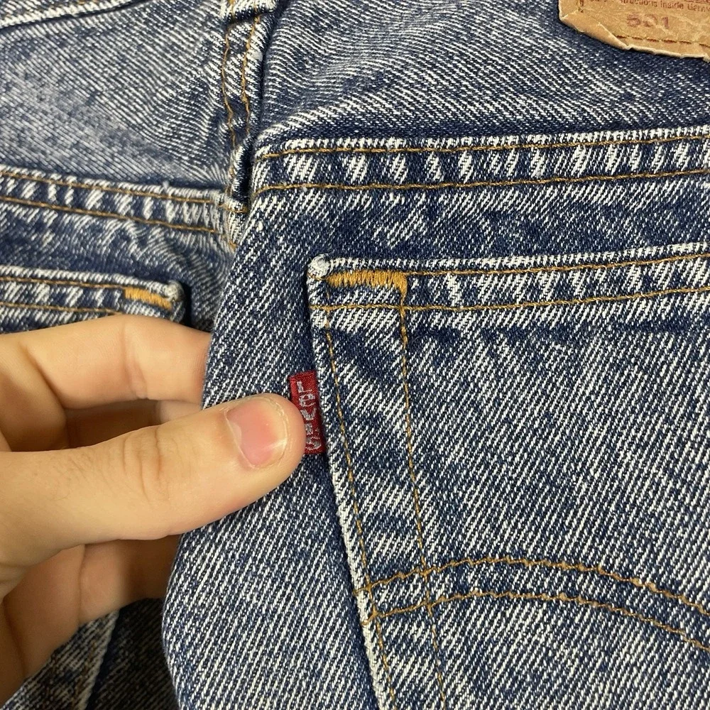 Vtg 80s Levis 501 Jeans Mens 30x34 (fit 30x33) Acid Wash 501-0604 USA Button Fly